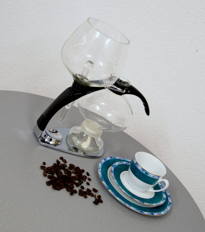 edle Amphora CONA Luxus Kaffee Maschine Coffee Maker Glas Chrom Size C